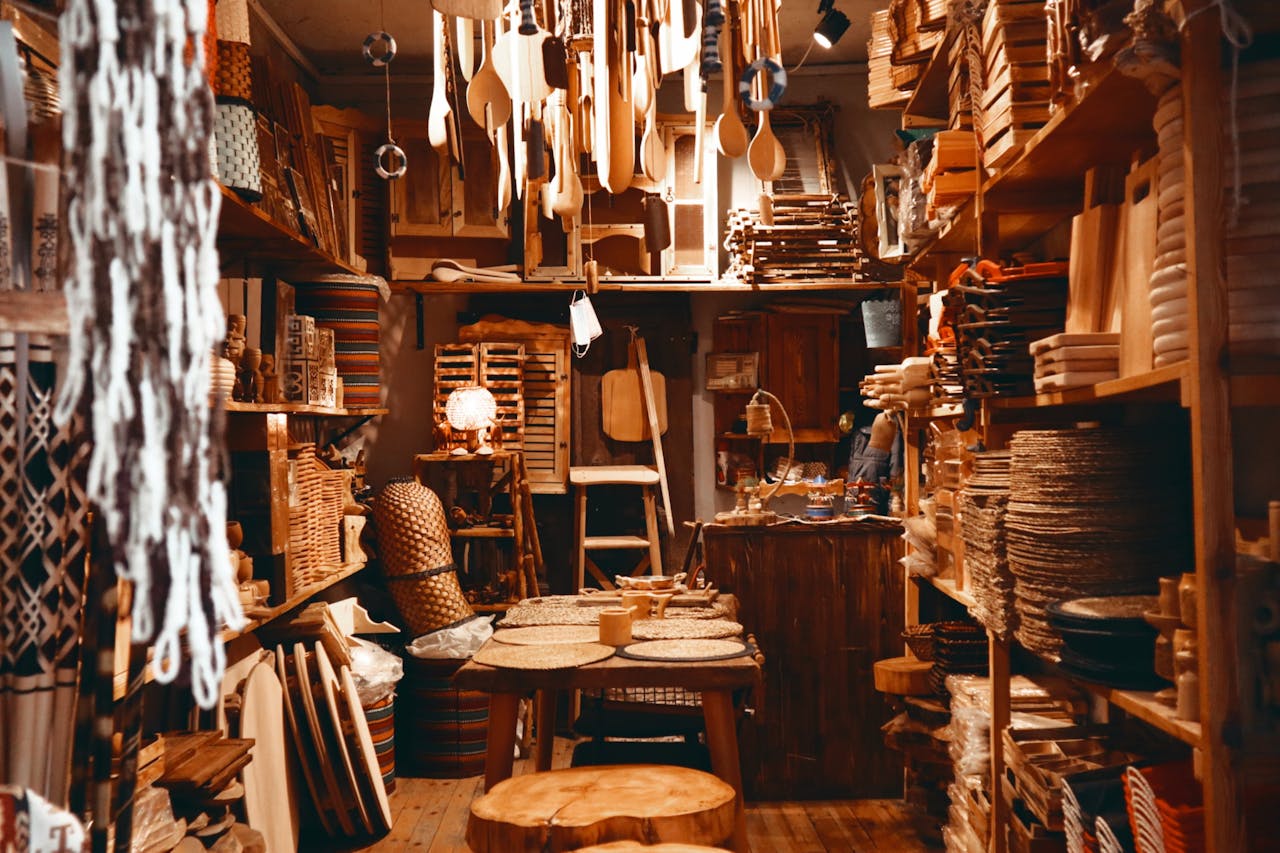 who-we-are Explore a cozy shop filled with wooden crafts and home supplies.